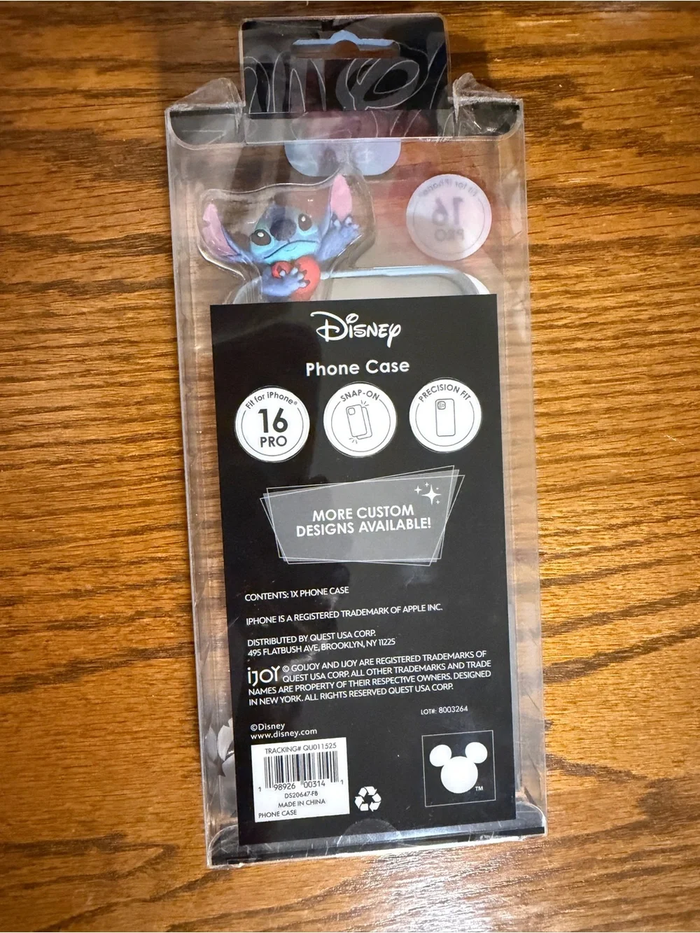 Disney Light Blue Stitch iPhone 16 Pro Case with 3D Topper